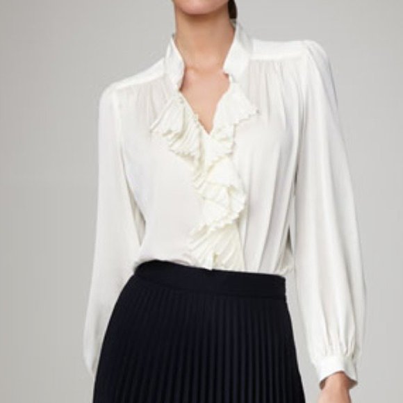 Milly of New York Tops - Milly Alizee Pleated Silk Blouse NEW!